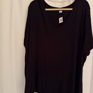 Plus Size 3x Old Navy Women’s Lux Black V-Neck T-Shirt